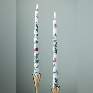 Anthropologie Gardenia Hand-painted Taper Candles, Set Of 2 - New in Box